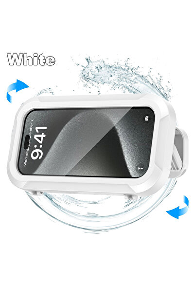 Choice حامل هاتف أبيض مقاوم للماء مع زاوية دوران قابلة للتعديل وحامل هاتف قاب...