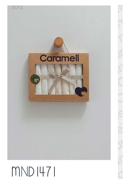 Caramell My Baby Kumsal 100% Cotton 7-Pack Baby Mouth Wipes New Season Cute Teddy Bear Ecru Mbk1471