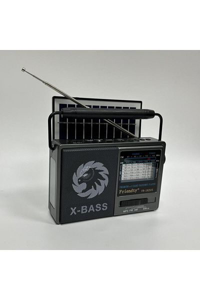Choice Grey 182US multi-frequency portable AM FM radio, best reception, 800mAh/USB/solar power supply, head