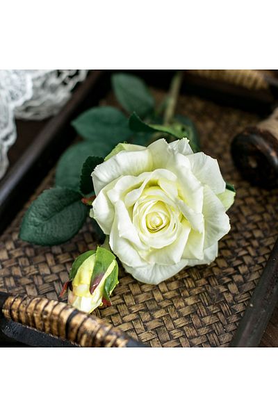 Choice 1pc Milky White Artificial Flowers Big Silk Roses Beautiful Branch Vases for Home Wedding Decoration
