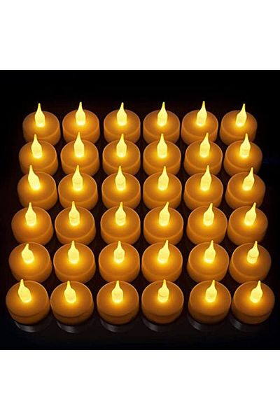 Yuwell YU WELL Bright Flameless LED Tea Light Candles Battery Operated LED Candles 24pcs Warm White