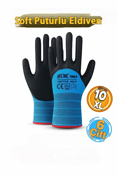 CMC Tools 1745 Soft Furry Work Gloves Size 10 (6 Pairs)