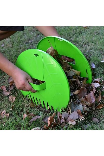 Star Master Manual Leaf Collector, 2 pcs, plastic, 36 X 31 cm, with integrated handle, green