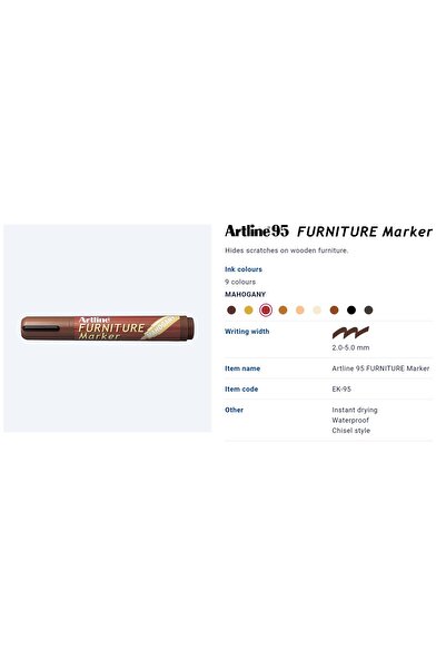 artline Ahşap Rötuş Kalemi | Mobilya Tamiri Ve Rötuş Boyası Maun - Mahogany (ek95)