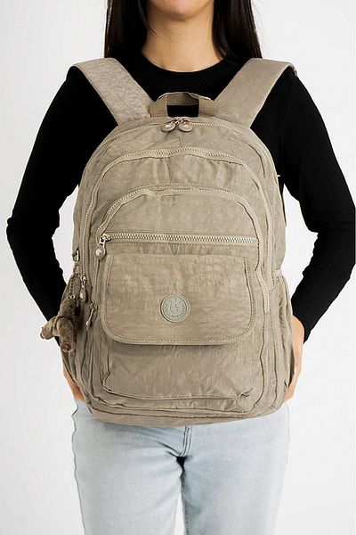 İMAKS 571 Crinkle / Clinkir Waterproof Lightweight Multi-Eye Sports, Travel, School, Laptop Backpack Beige 2A