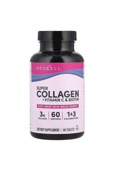 Neocell Super Collagen + Vitamin C & Biotin, 180 Tablets