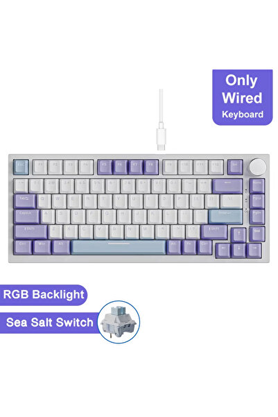 Ajazz لوحة مفاتيح الألعاب الميكانيكية AK820 HY-B AK820/AK820Pro مزودة ببلوتوث 5.1/لاسلكي/سلكي مع مفتاح مخصص