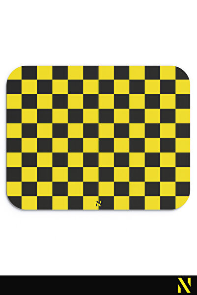 nilizma Mouse Pad în carouri de culoare galbenă și neagră - 23 cm x 19 cm - Mousepad cu bază anti-alunecare pentru uz casnic și la birou