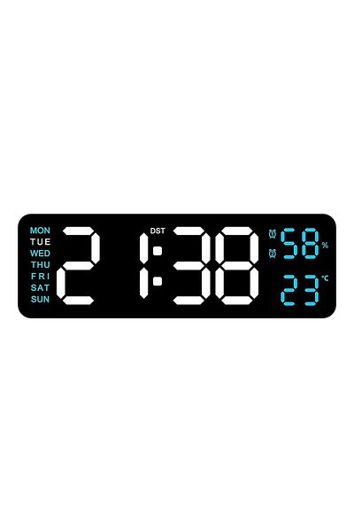 Choice 9 inch ABBL 9 Inch Large Digital Wall Clock USB Powered TEMP Humidity Week Auto Dimmer DST Table Clo