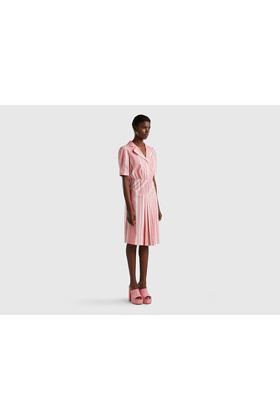 United Colors of Benetton Women's Mid-Length Striped Dress