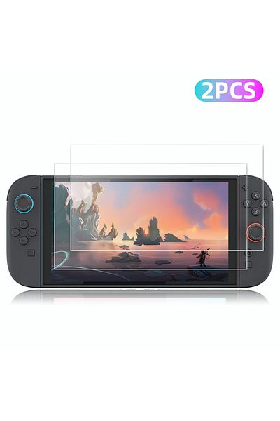 Choice 2 PCS Screen Protector Tempered Glass for Switch Nintendo 2 Model 2025，Transparent HD Clear Anti-Scr