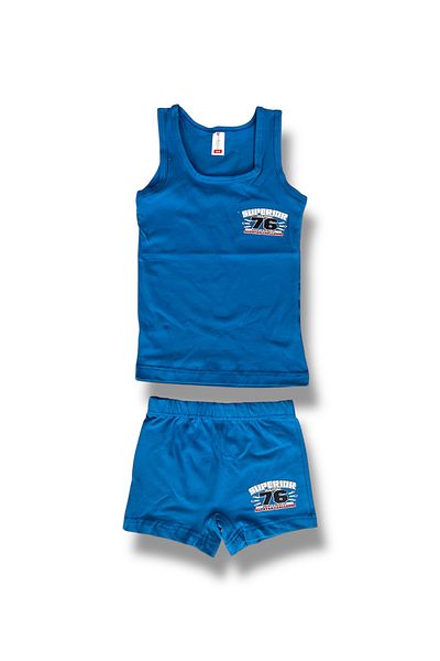 Erdenay Tekstil Mixed Printed Boys' Singlet Boxer Shorts Set