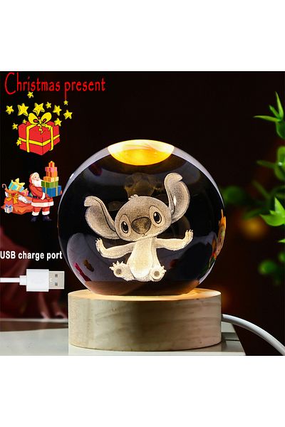Miniso 13 Independent Box 6cm 3D Crystal Ball Stitch Astronaut Solar System Saturn Milky Way Crystal Planet