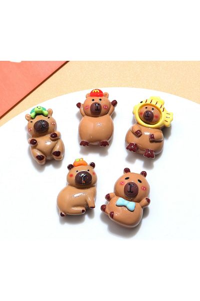 Choice 5PCS solid 5PCS Capybara Puffer Fish Magnets DIY Refrige Magnet Nordic Personalized Home Decor White