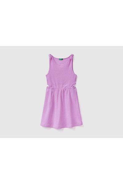 United Colors of Benetton Girls' Ribbed Dress with Shoulder Straps