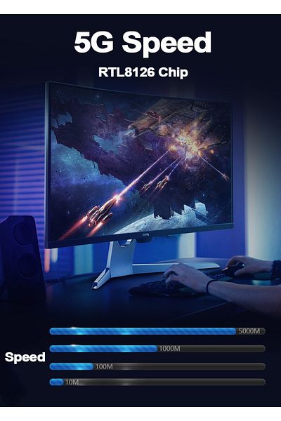Choice 5Gbps PCIe To RJ45 Network Card RTL8126 Chip Gigabit Ethernet PCI Express Network Card For Desktop