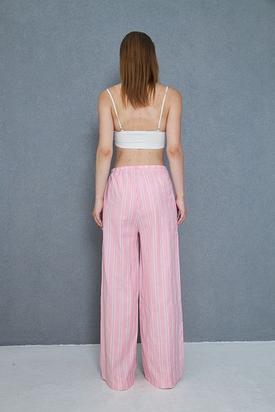 NEW LAVİVA Women's Brode Detailed Striped Poplin Trousers 700-3757