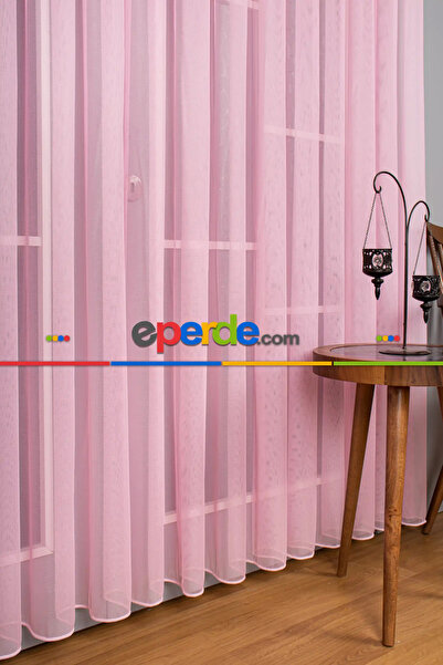 eperde Şeker Pembe Grek Tül Perde Petek Zemin - Normal Pile 200x200