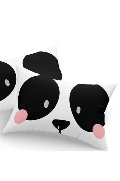 Enlora Home Set of 2 pillowcases 50x70 cm, polycotton, Pink Panda