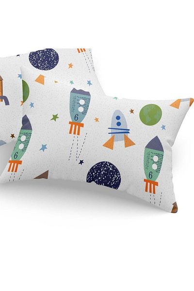 Enlora Home Set of 2 pillowcases 50x70 cm, polycotton, Rockets