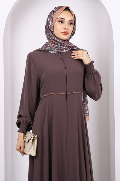 İmajButik Κούφιο μανίκι βιζόν με φεράκι με φερμουάρ