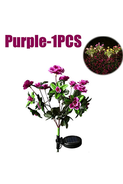 Choice قطعة واحدة - مصباح LED يعمل بالطاقة الشمسية على شكل زهور الأزالية، مصباح حديقة، إضاءة ديكورية للمنزل، منظر طبيعي، زهرة الأوركيد، لا