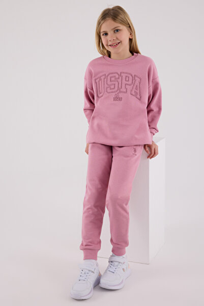 U.S. Polo Assn. Lisanslı Kız Çocuk Alt Üst 2 Parça Eşofman Takımı