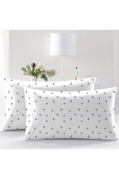 Pucioasa Set 2 fete de perna 50x70 cm, bumbac 100% cu fluturi, Della