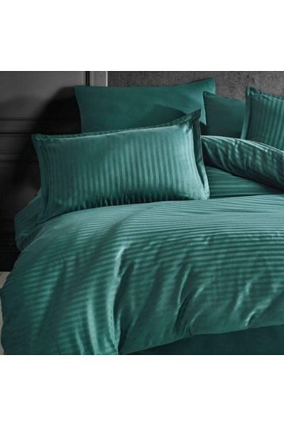 Pucioasa Set 2 fete de perna damasc din bumbac 70x70 cm, verde petrol