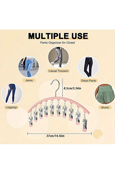 Choice 1 قطعة وردية اللون، 1/2/3 قطع منظم سراويل للخزانة، شماعات سراويل مع 10...