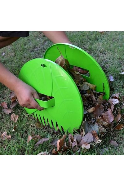 Star Master Manual Leaf Collector, 2 pcs, plastic, 36 X 31 cm, with integrated handle, green