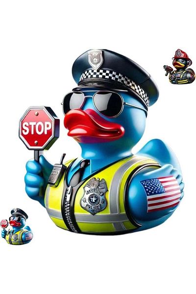 Generic Unique Rubber Duck, Funny Traffic Police Memorial Duck, Armed Firefighter Collectible Duck Figure