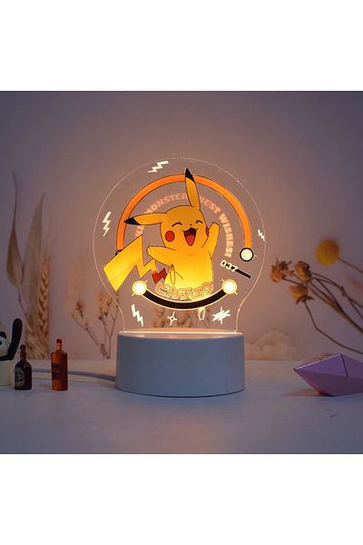 ILUMISHOP LED Night Light, Pikachu, 7 Colors, Ambient Light, USB Power or 3 AA Batteries
