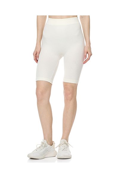 R&B شورت ركوب الدراجات المضلع باللون العاجي - مقاس S-XL