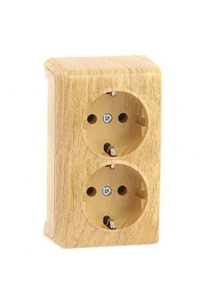 Viko by Panasonic Double Schuko Socket with Child Protection Vera Beech