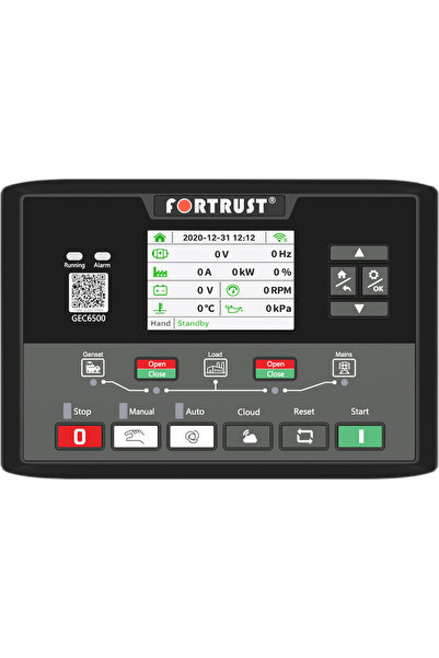 GÜMRÜK BEY FORTRUST GEC6500 Jeneratör Kontrolörü GSM & GPS Destekli Şebeke Al...