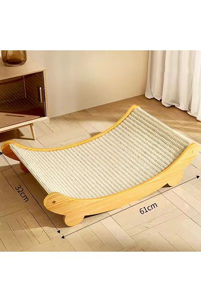 Choice XL-61x32cm Wooden Cat Scratching Board Cat Toys Scratching Recliner Wear-resistant Scratch-resistant