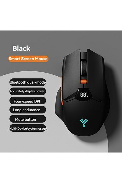 Choice V086 Black 2.4G Bluetooth wireless mouse screen display power 600mAh large capacity battery, light t