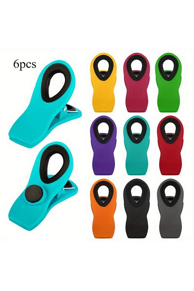 Choice Random color 6pcs 3pcs/6pcs/9pcs Reusable Sealing Bag Clip With Magnet - Food Clip, Chip Clip, Multi