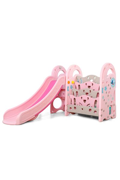 Nichiduta Garden Nichiduta Garden Big Meteor Pink Indoor Playground with Slide, Basketball Hoop and Organ