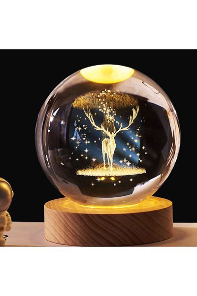 Miniso 8 Independent Box 6cm 3D Crystal Ball Stitch Astronaut Solar System Saturn Milky Way Crystal Planet