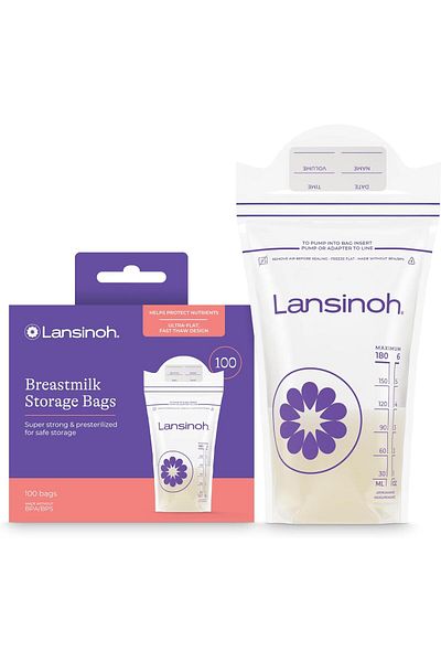 Lansinoh Breast Milk Storage Bags, 100 Count, BPA Free and BPS Free