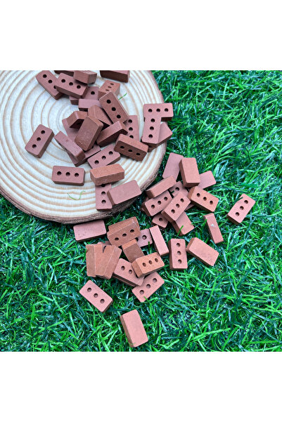 Choice مجموعة من 100 قطعة من مكعبات الطين الصغيرة ذات 3 فتحات باللون الأحمر لتماثيل قابلة للتجميع - ذات طابع معماري، مناسبة للمناسبات