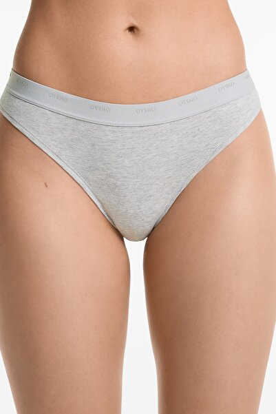 Oysho 3 adet logolu pamuk karışımlı tanga külot