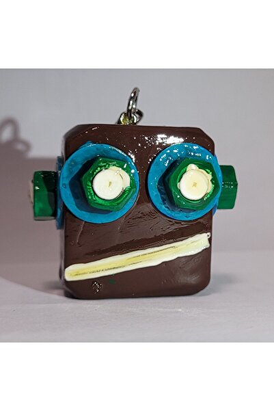 STE "جيب الروبوت" - سلسلة مفاتيح روبوت مصنوعة يدويًا (5 × 4 × 2 سم)