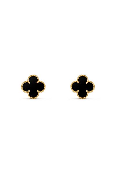 Çelik Clover Earrings Black