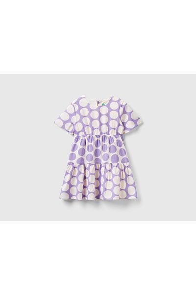 United Colors of Benetton Polka Dot Kids' Dress with a Relaxed Fit