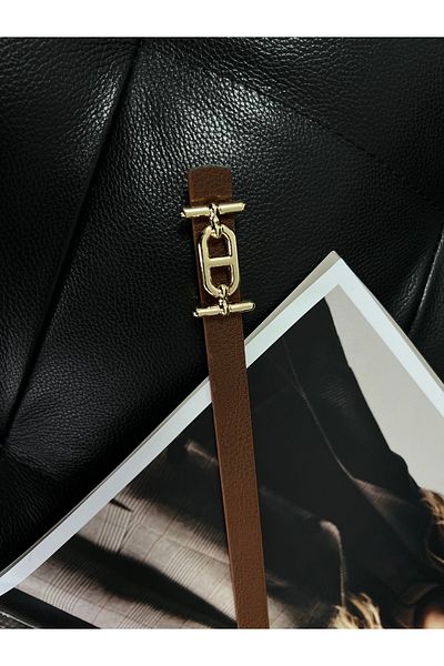 FioriModa Thin Belt with Gold Buckle, Trouser Belt, Shirt Belt, Jacket Belt