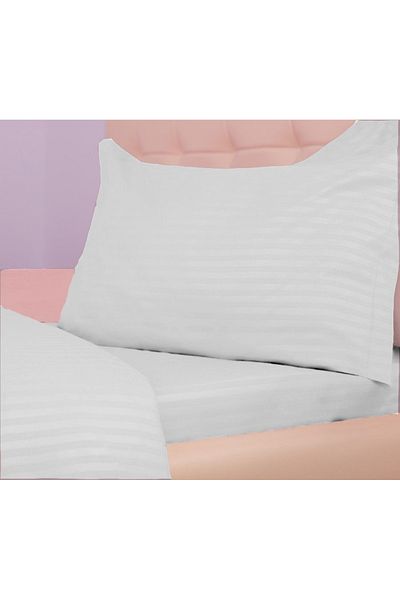 Pucioasa Set of 2 polycotton damask pillowcases 70x70 cm, Pucioasa, white