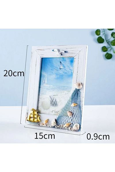 Choice vertical Ocean Photo Frame Summer Shell Seabird Wooden Supply Mediterranean Personality Wooden Table